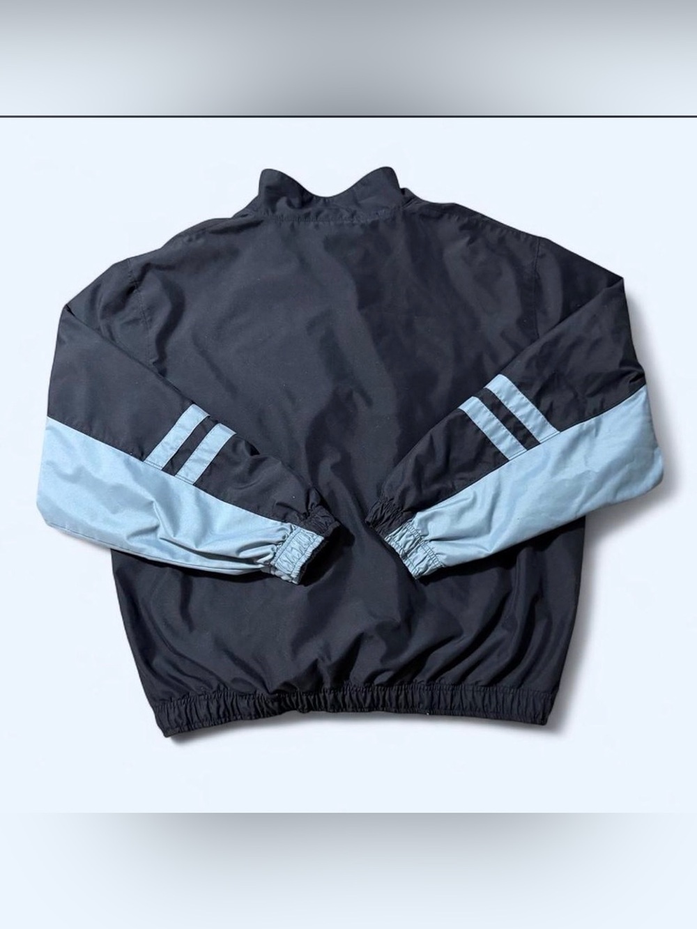 Vintage Champion Color Block Windbreaker Black & Blue Size Large